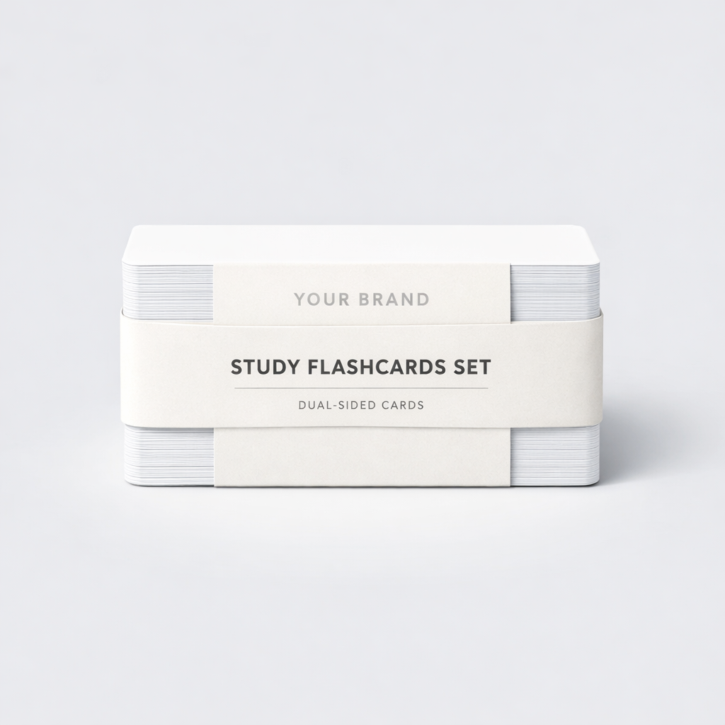 Dual-Sided Study Flashcards Set white label idea