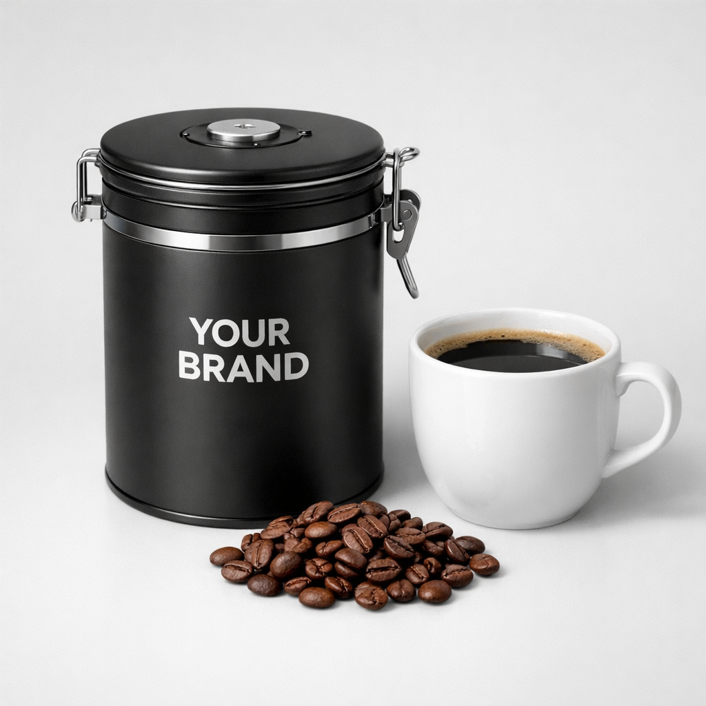 Coffee Canister with CO2 Valve white label idea