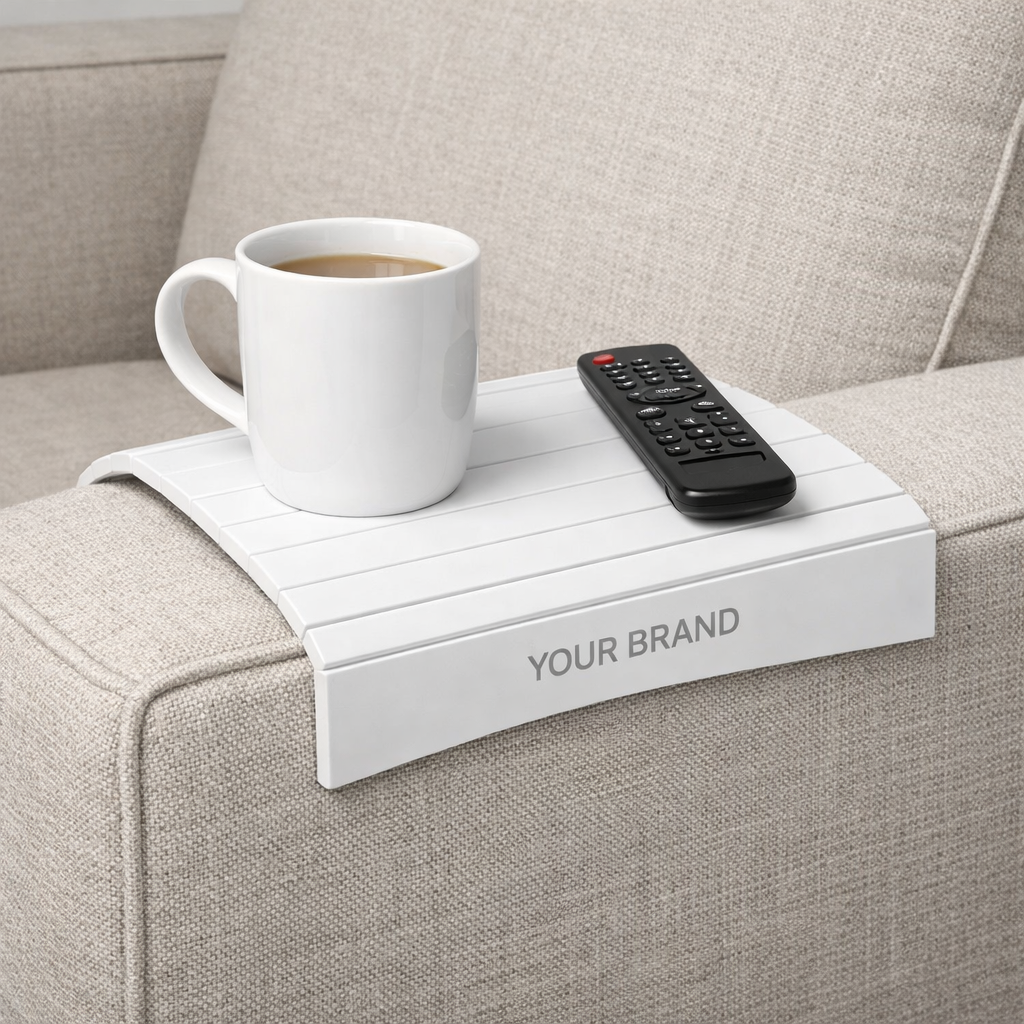 Sofa Armrest Tray white label idea