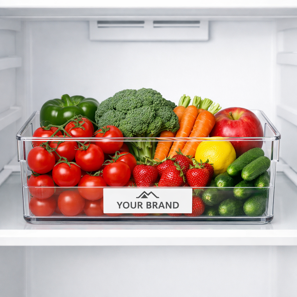 Refrigerator Organizer Bins (Clear) white label idea