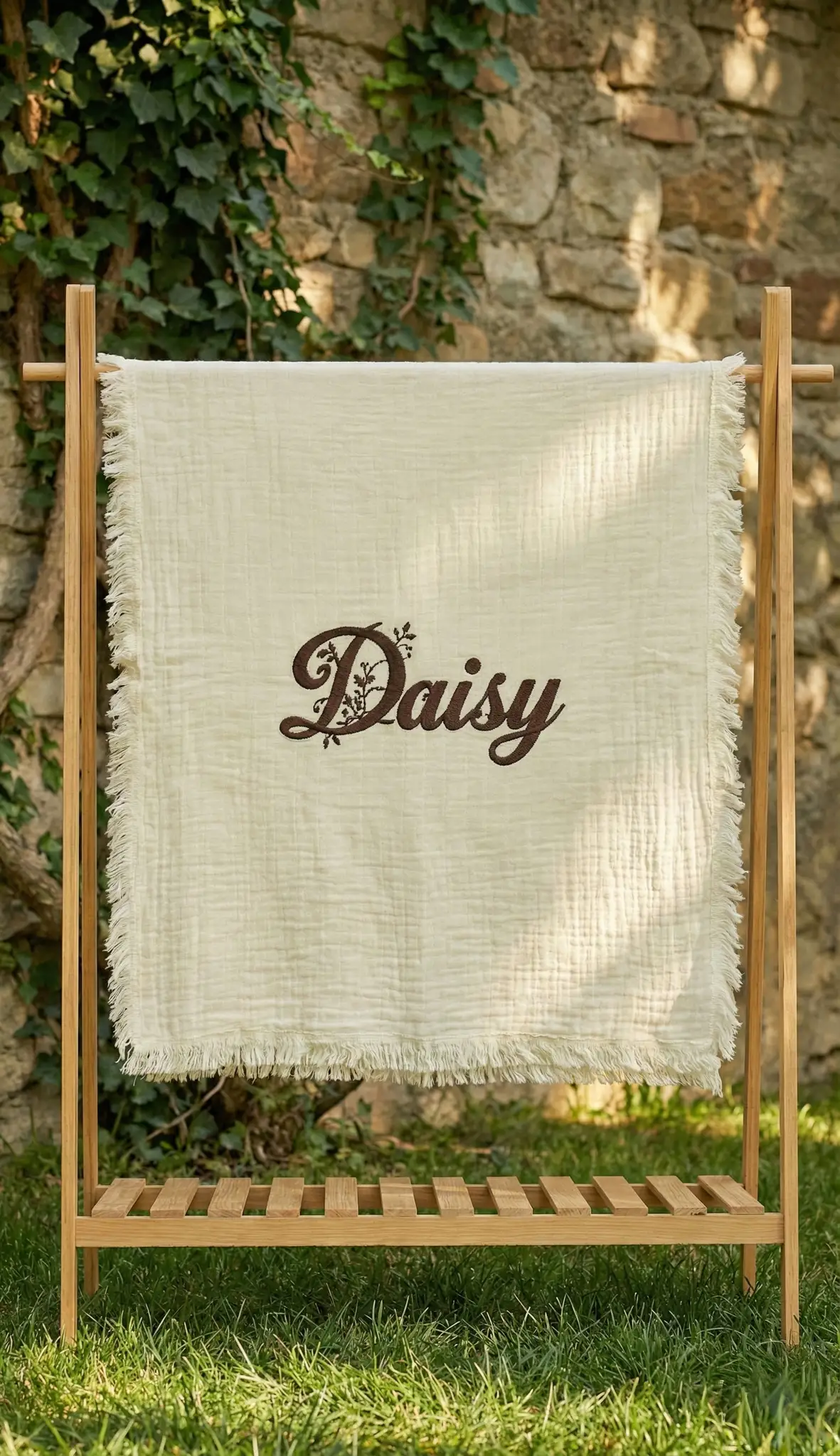Spring Whisper Baby Set | 6-Piece Personalized Muslin Collection with Daisy Embroidery - thumbnail 4