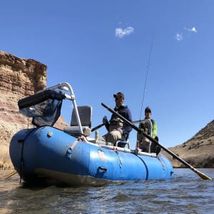 blue raft fishing float trip