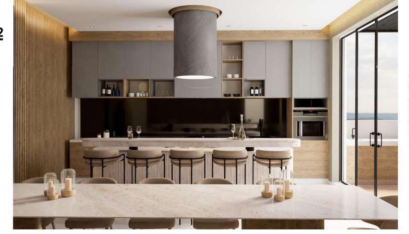 Barra y cocina abierta