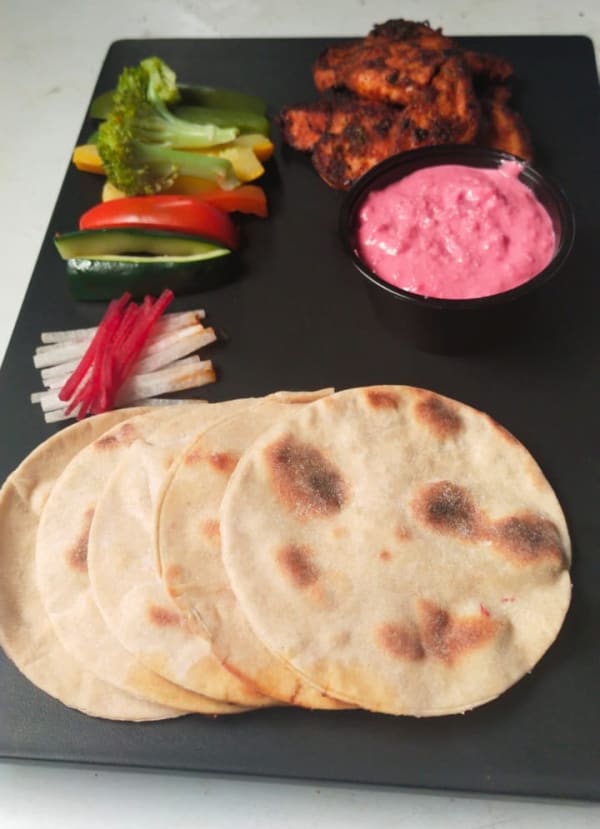 Naan with Pink Dip