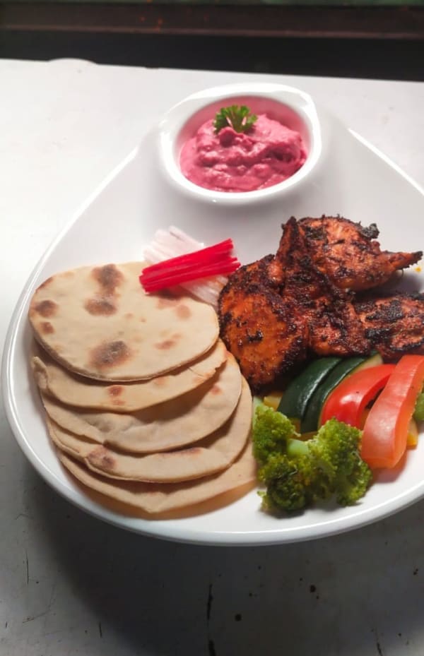 Naan with Pink Dip