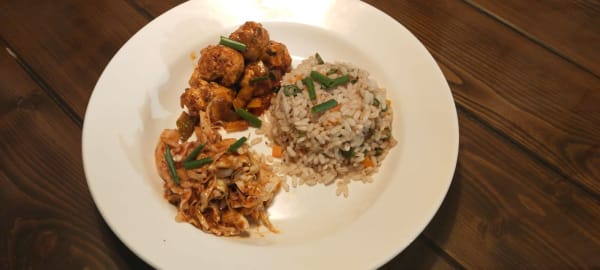 Prawn gravy with pulao