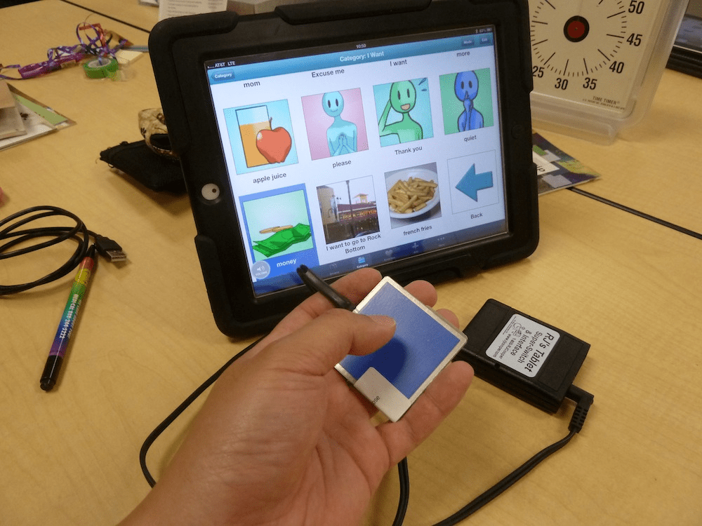 A pal pad switch being used to operate an iPad