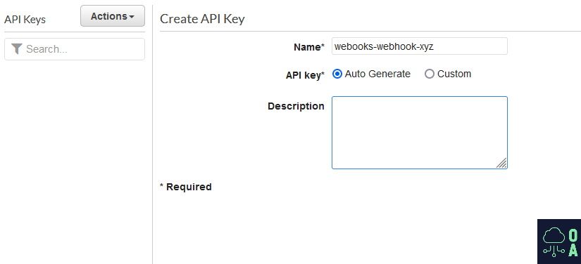 Screenshot of AWS API Gateway API Key Generation Page