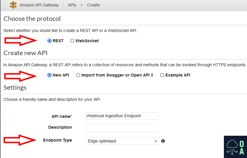 844x539 AWS API Gateway New API Configuration Screen