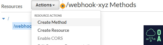 529x146 AWS API Gateway Create Method Menu
