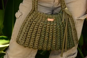 Fishbone Green Crochet Bag, photo 6