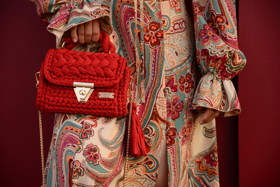 Crochet Satchel with Puff Lid — A&H handcrafted crochet bag