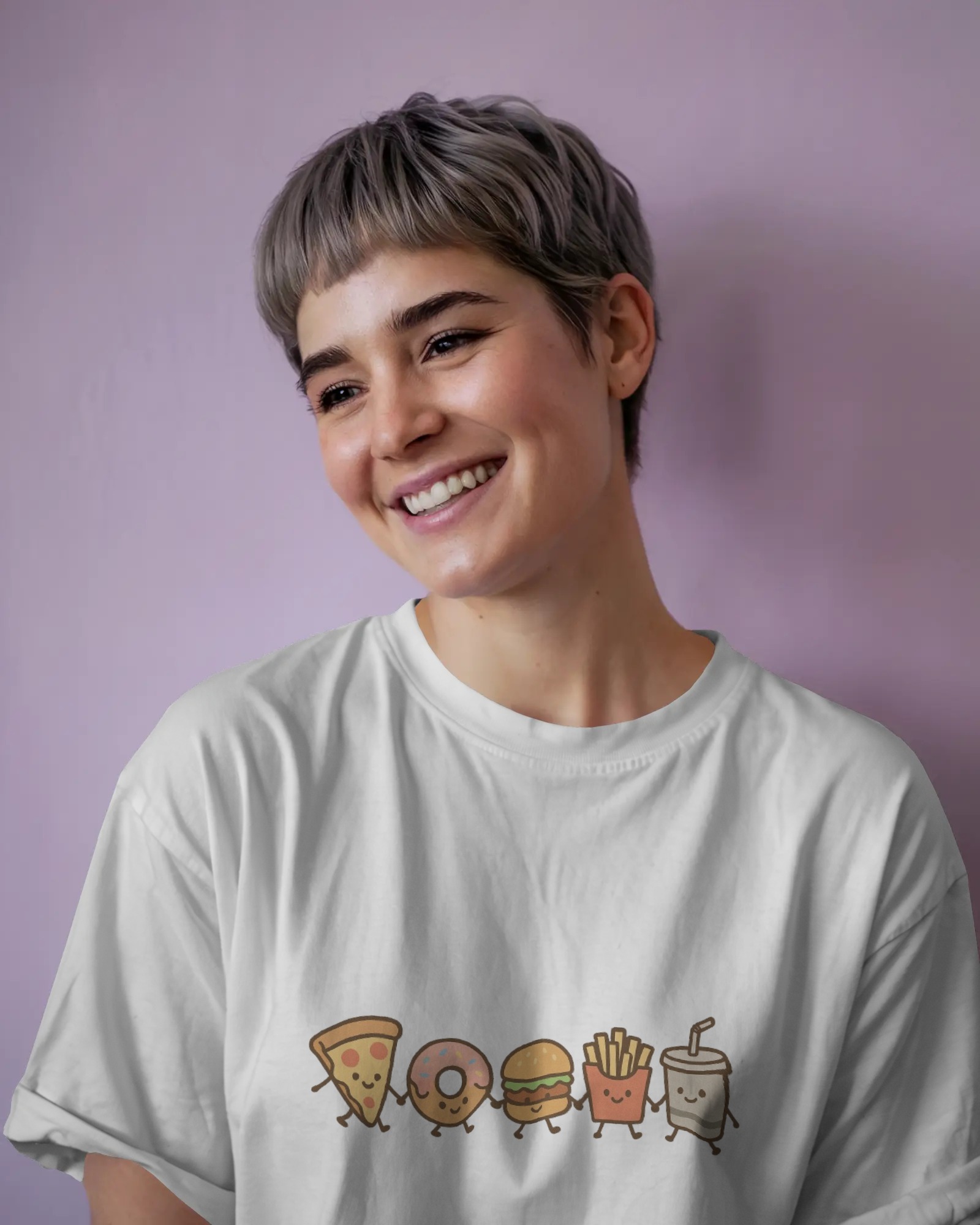 Snack Attack Love Affair Women Oversized T-shirt