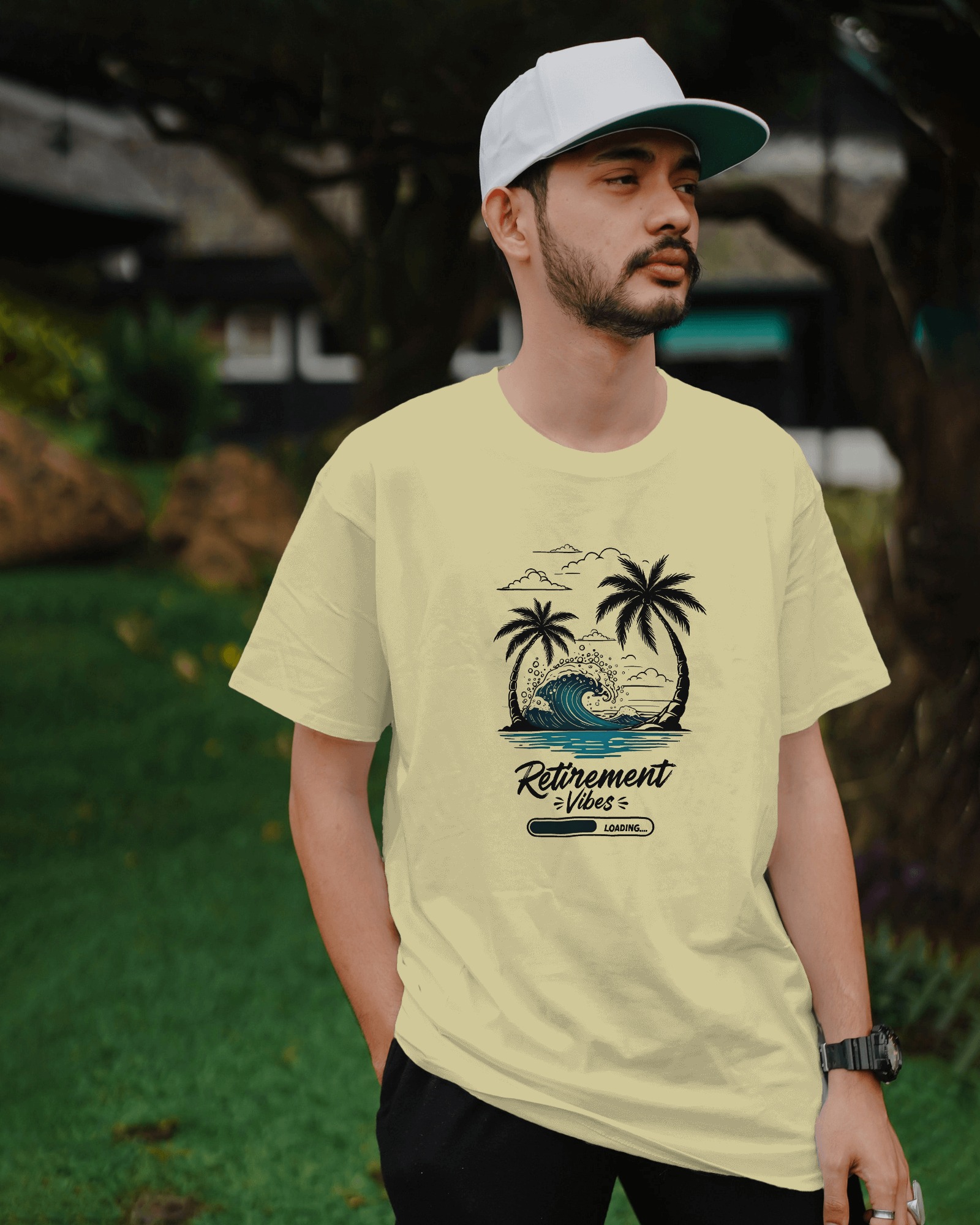 Retirement Vibes Loading Mens Oversized T-shirt