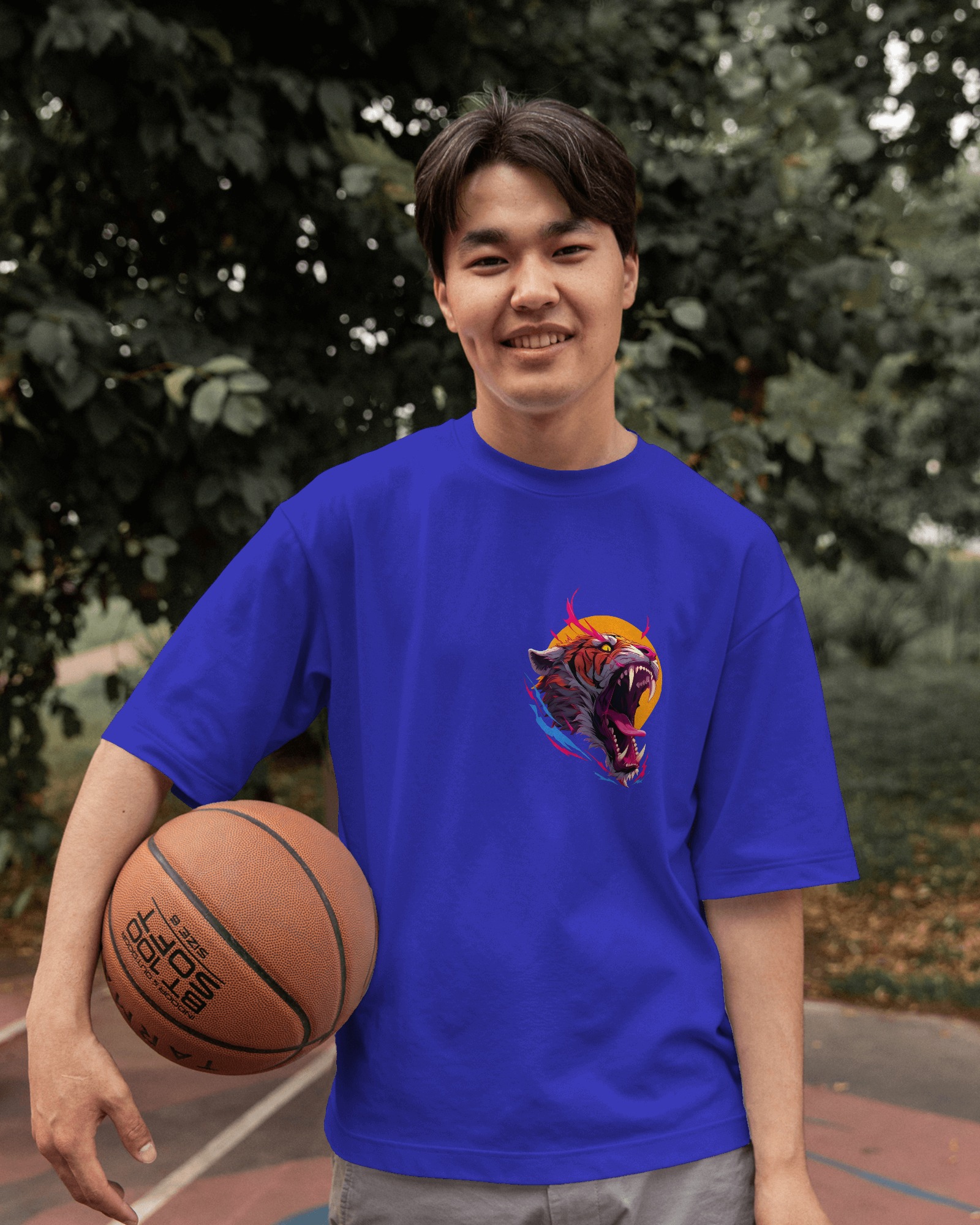 Imaginary Hunter Tiger Mens Oversized T-shirt