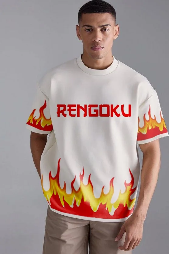 Rengoku Flame Mens Oversized T-shirt