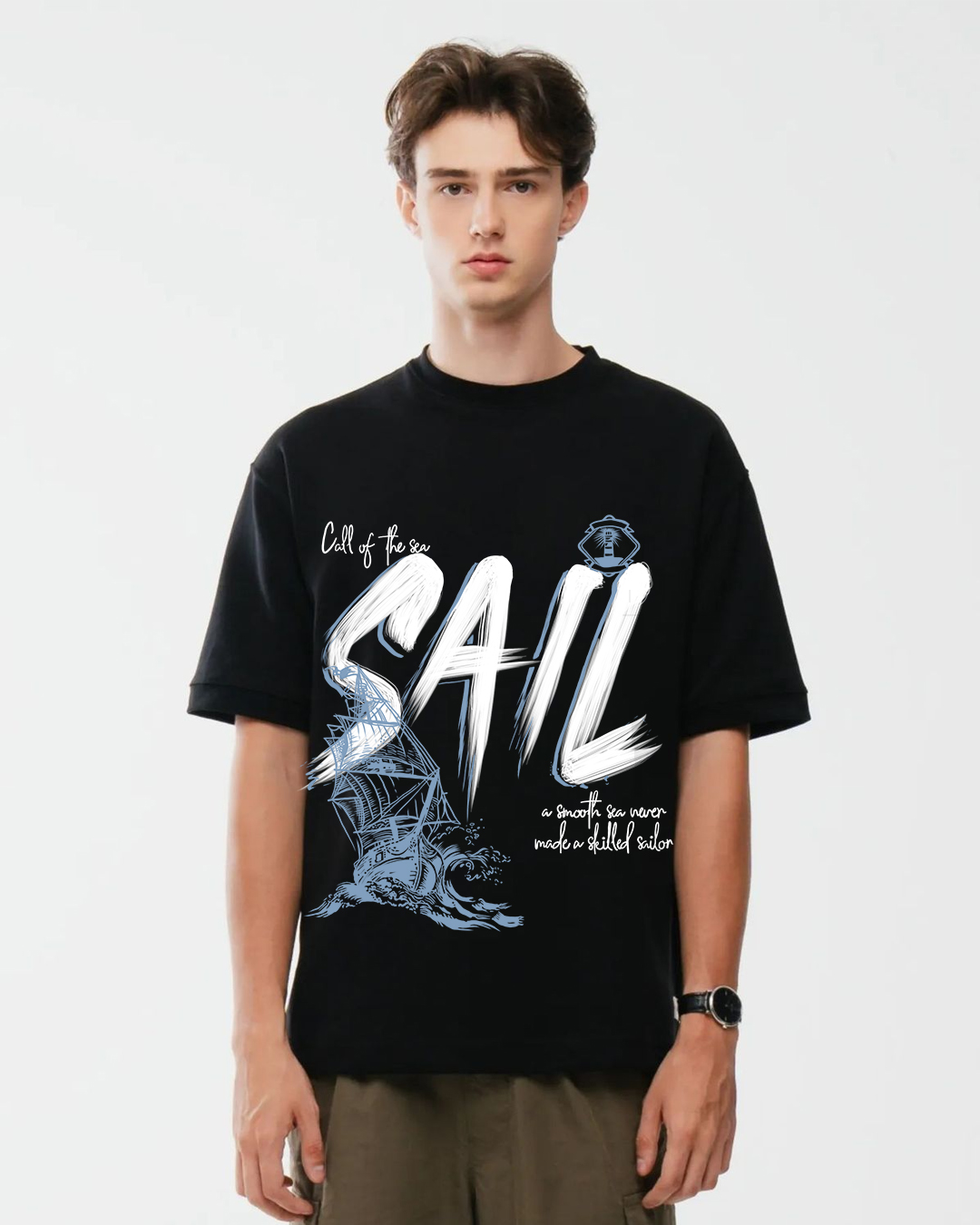 Sail Through the Storm Mens Oversize T-shirt