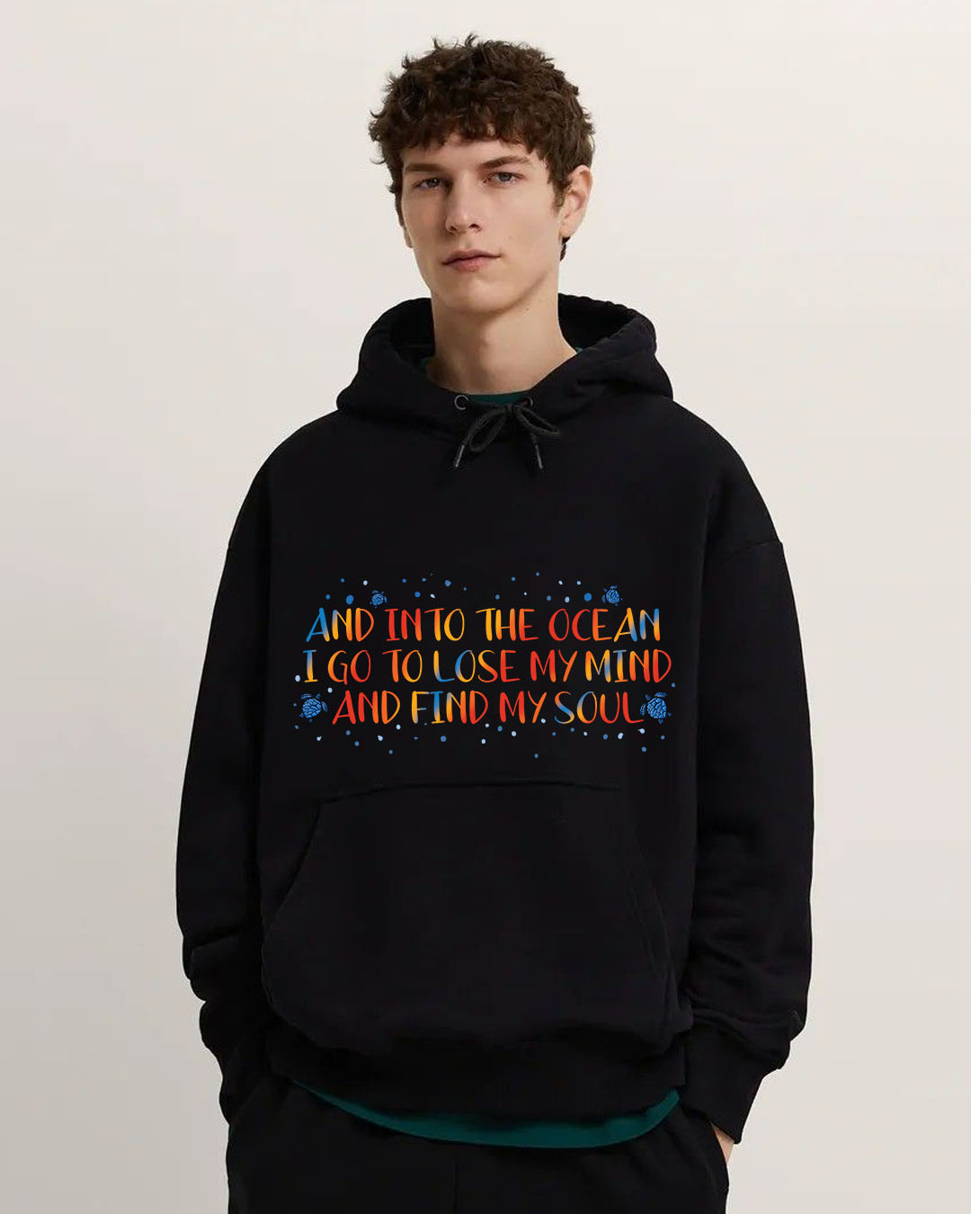 Ocean Soul Turtle Mens Hoodie