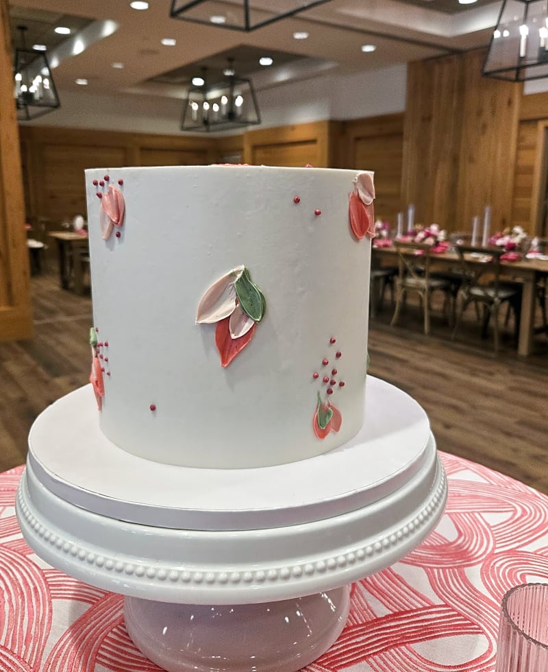 Wedding cake at Snowpine Lodge, Alta, by Sweet E's Bakery