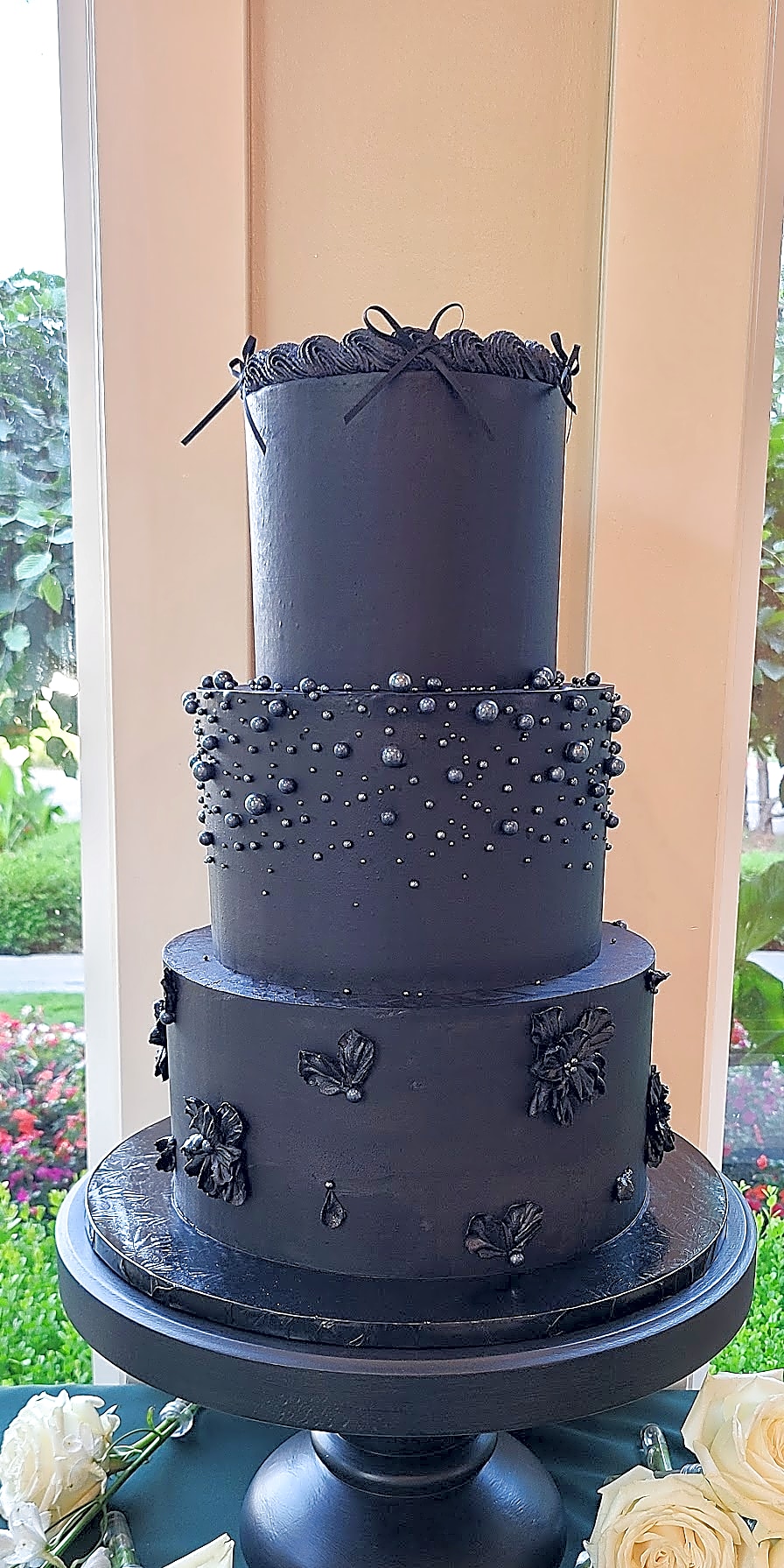 Utah Wedding Cake: Elegant Black Buttercream Design | Sweet E's