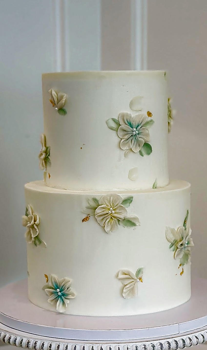 Utah Wedding Cake with Delicate Pastel Flowers | Sweet E's