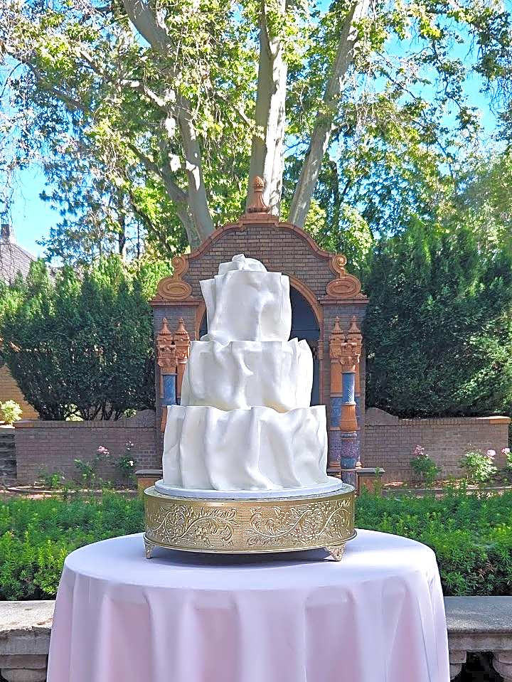 The Garden Park Ward wedding cake | Elegant Draped Fondant | Sweet E's