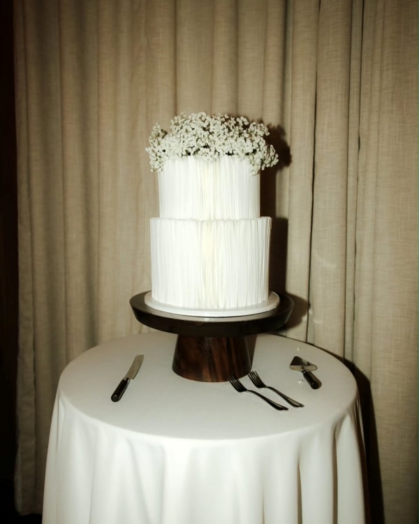 Saratoga springs wedding cakes by Sweet E's Bakery — custom design
