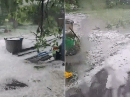 В Губкинском районе прошёл сильный град