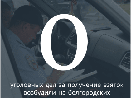 УМВД: В Белгородской области за год ни одного полицейского не склонили к взятке