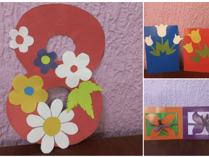 В преддверии Международного женского дня обучающиеся объединений "Танцевальное ассорти" и «Хореография для дошколят» изготовили открытки