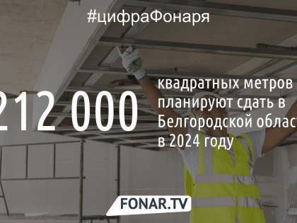 В 2024 году в Белгородской области планируют построить 1,212 миллиона квадратных метров жилья