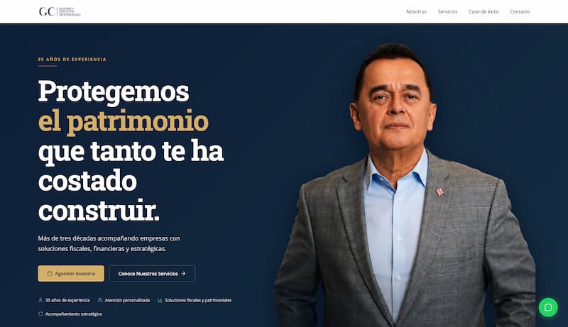 Captura de pantalla del proyecto GC Asesores