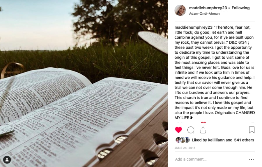 Origination social testimonial post