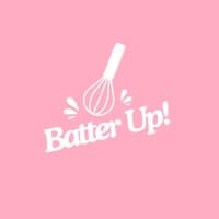 The logo of Batter Up Cupcakes.