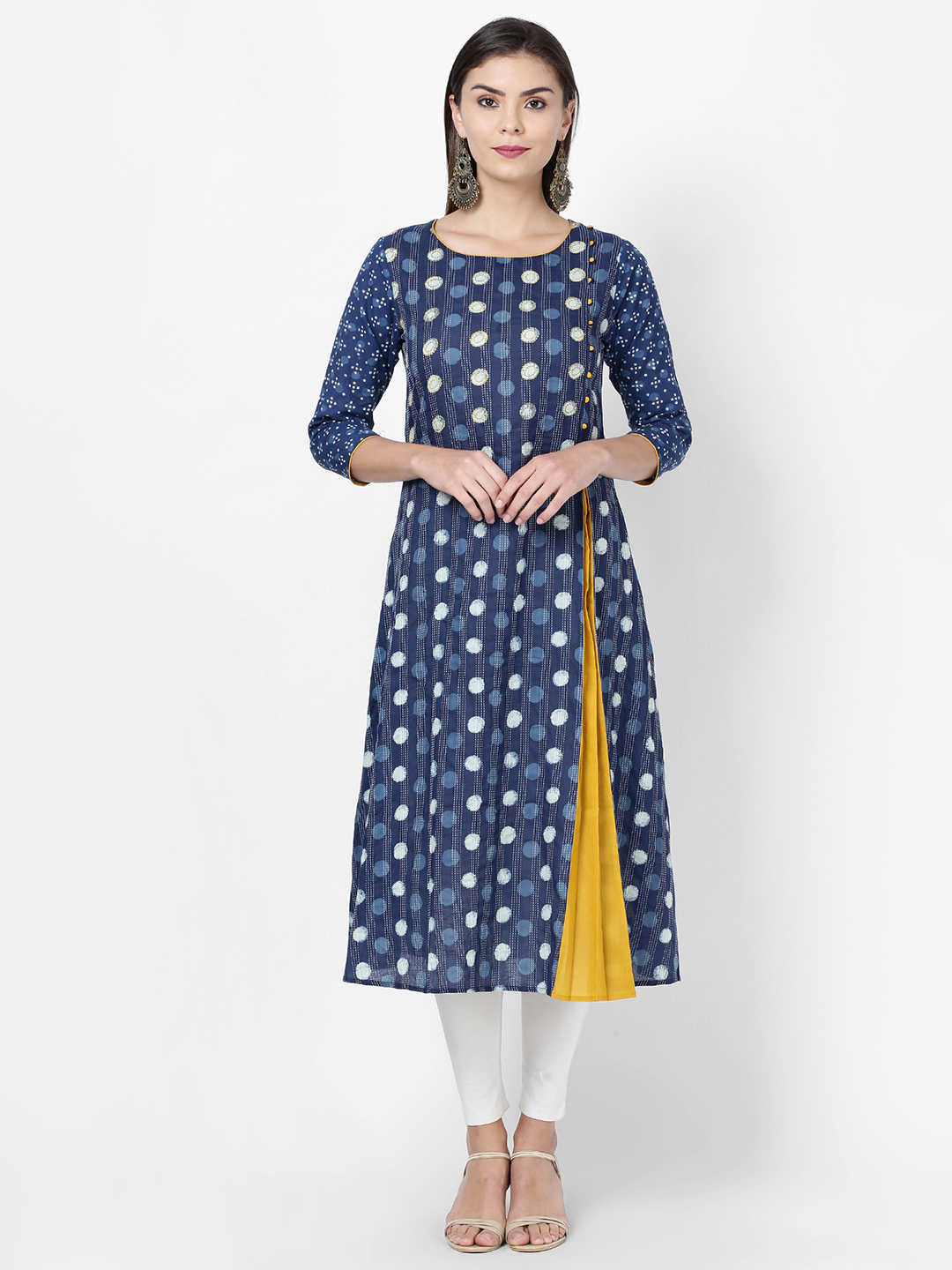 Soch Women Blue Cambric Printed Straight Kurta Price in India