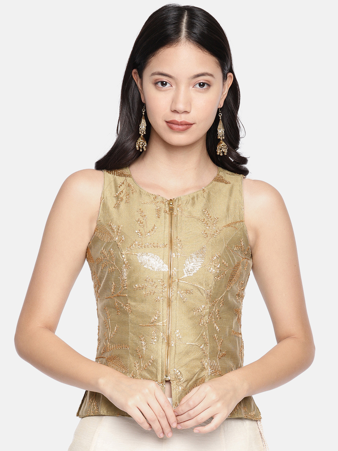 Ira Soleil Women Gold-Toned Embellished Top Price in India