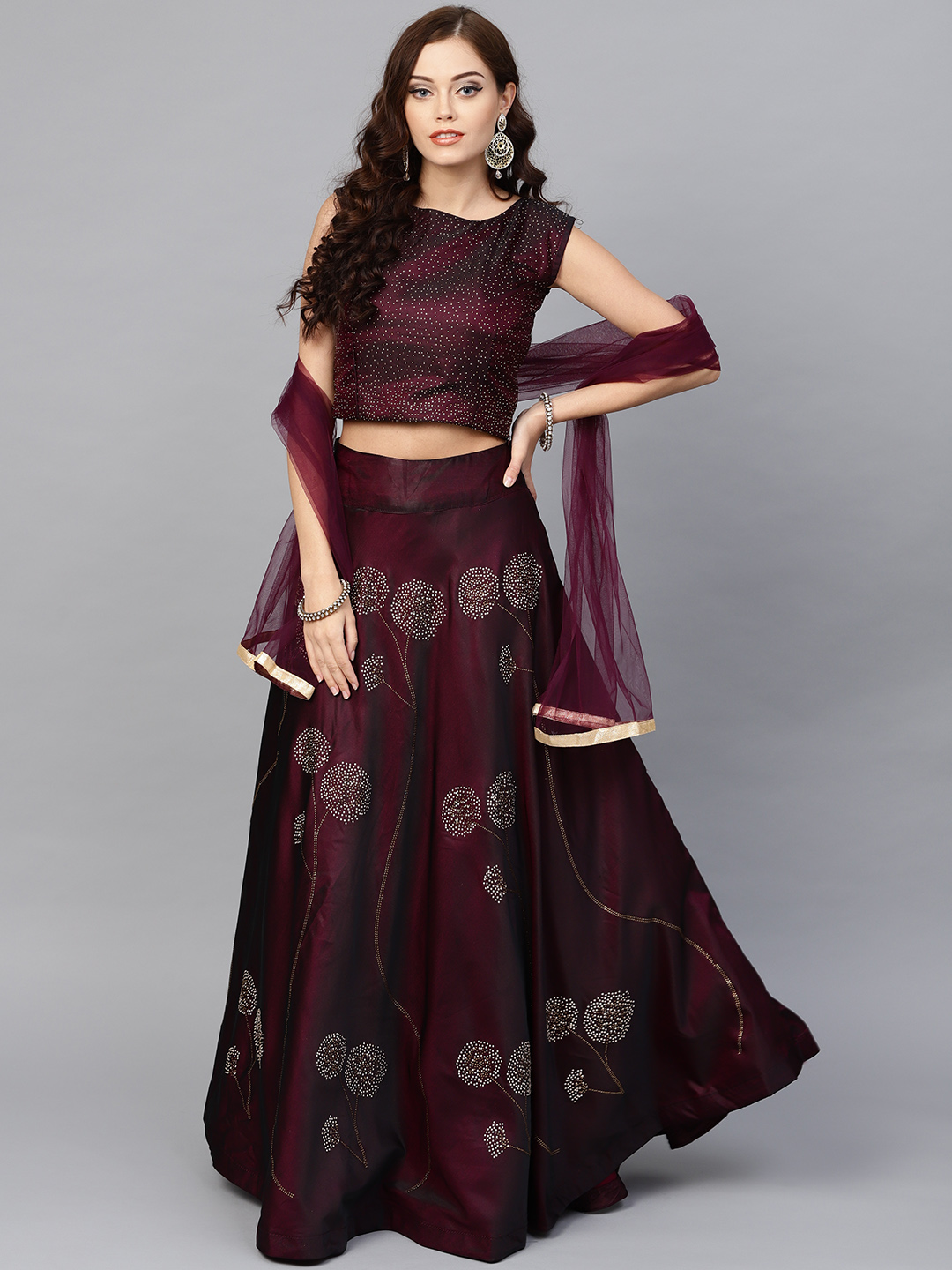 Chhabra 555 Women Burgundy Made to ...