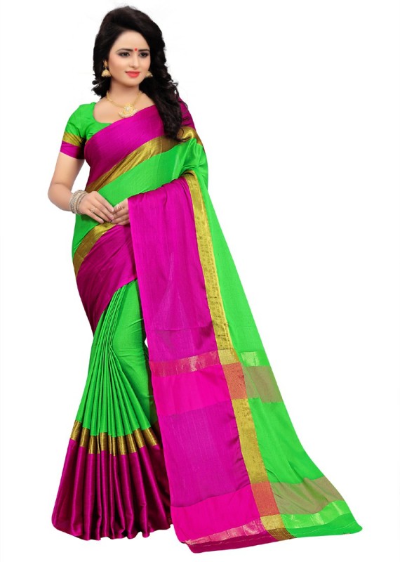 Solid Fashion Cotton Silk Saree Price in India