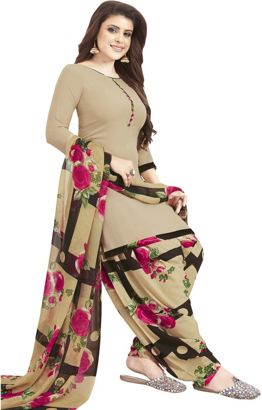 Fashion Valley Crepe Floral Print Salwar Suit Material Price in India