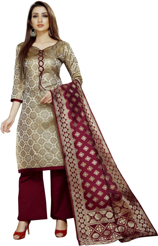 INDIAN BEAUTIFUL Brocade Self Design Salwar Suit Material Price in India