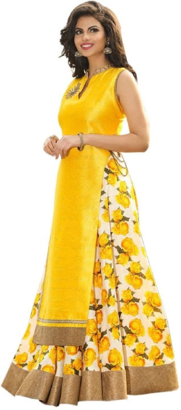 Printed Semi Stitched Lehenga & Kurta Price in India