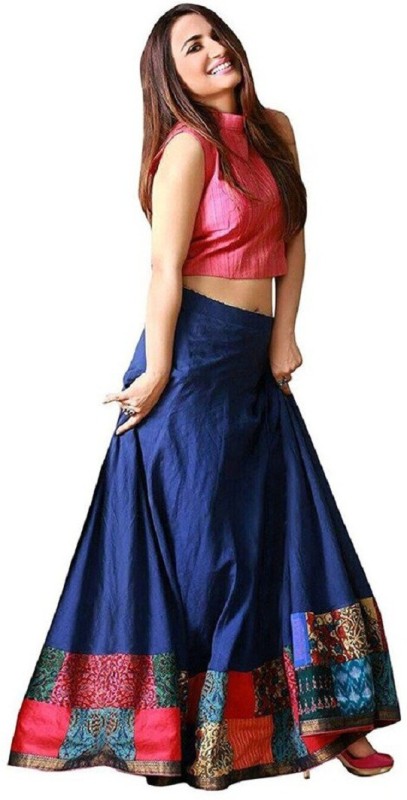 Digital Print Semi Stitched Lehenga & Crop Top Price in India