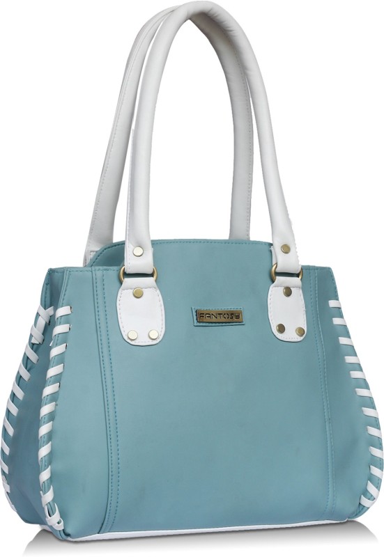 Women White, Blue Shoulder Bag Price in India