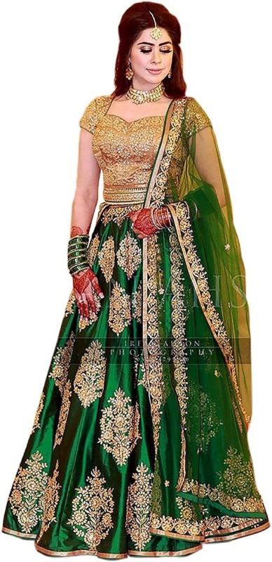 Embroidered Semi Stitched Lehenga Choli Price in India