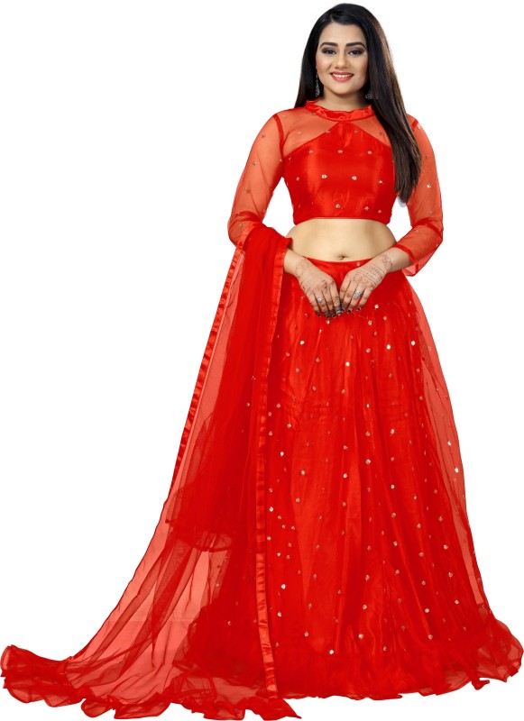 Embellished Semi Stitched Lehenga, Choli and Dupatta Set Price in India