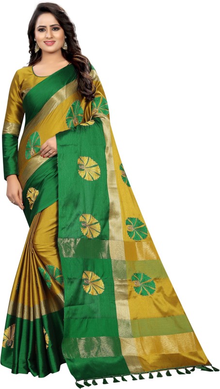 Embroidered Fashion Cotton Silk Saree Price in India