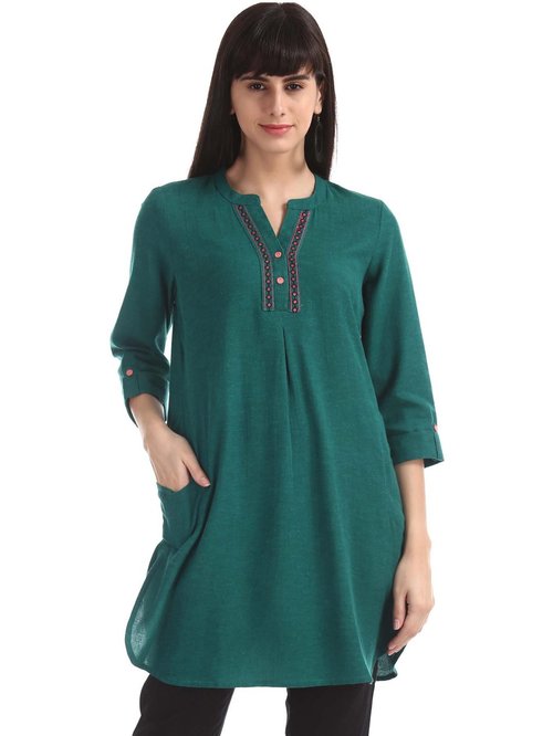 Bronz by Unlimited Green Regular Fit Tunic Price in India