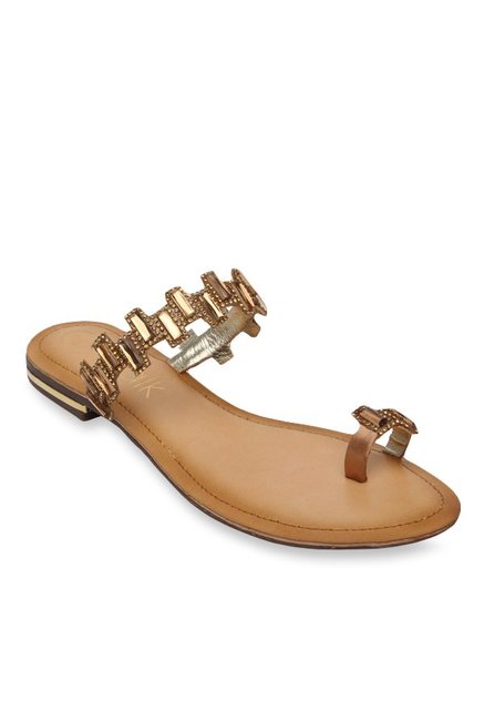 Catwalk Golden Toe Ring Sandals Price in India