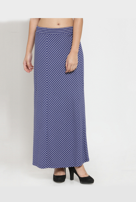 Latin Quarters Blue Striped Skirt Price in India