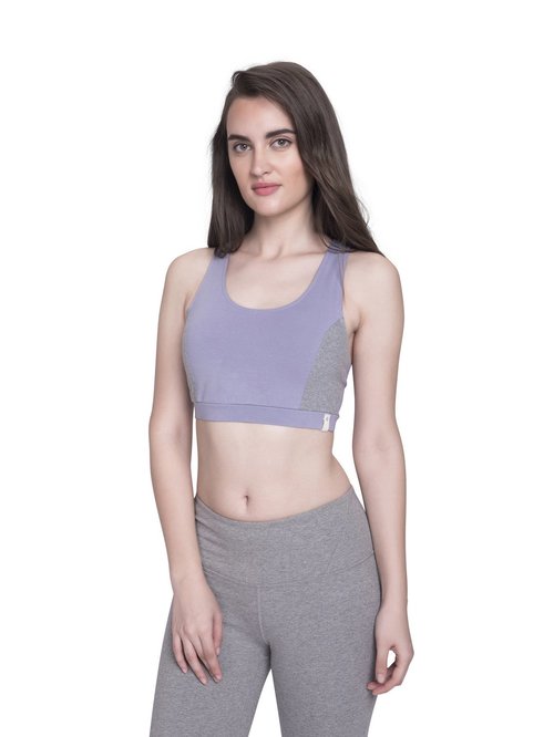 Satva Purple & Grey Non Wired Non Padded Sports Bra Price in India